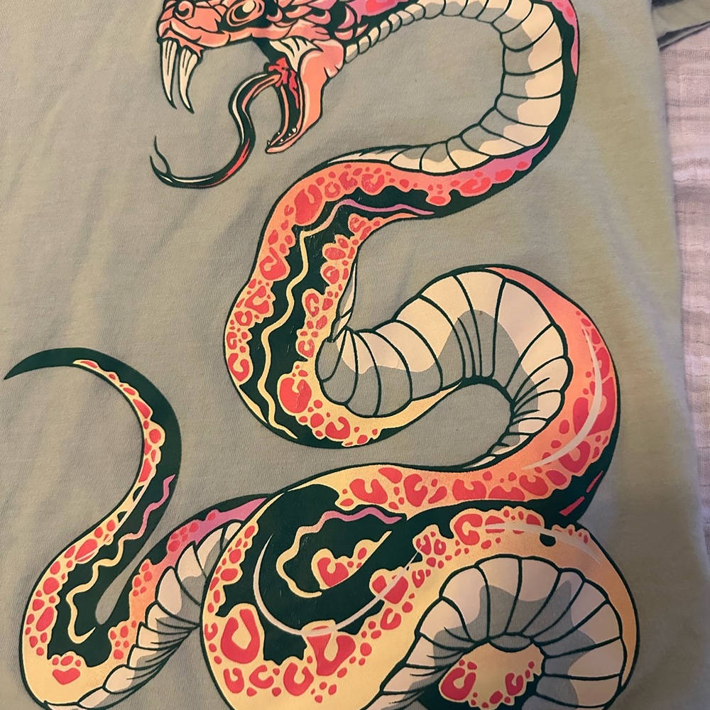 Cat & Jack Snake Graphic Tee - Pink and Cream